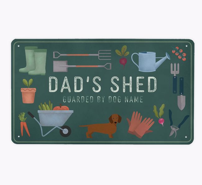 Dad's Shed: Personalised {breedFullName} Metal Garden Sign